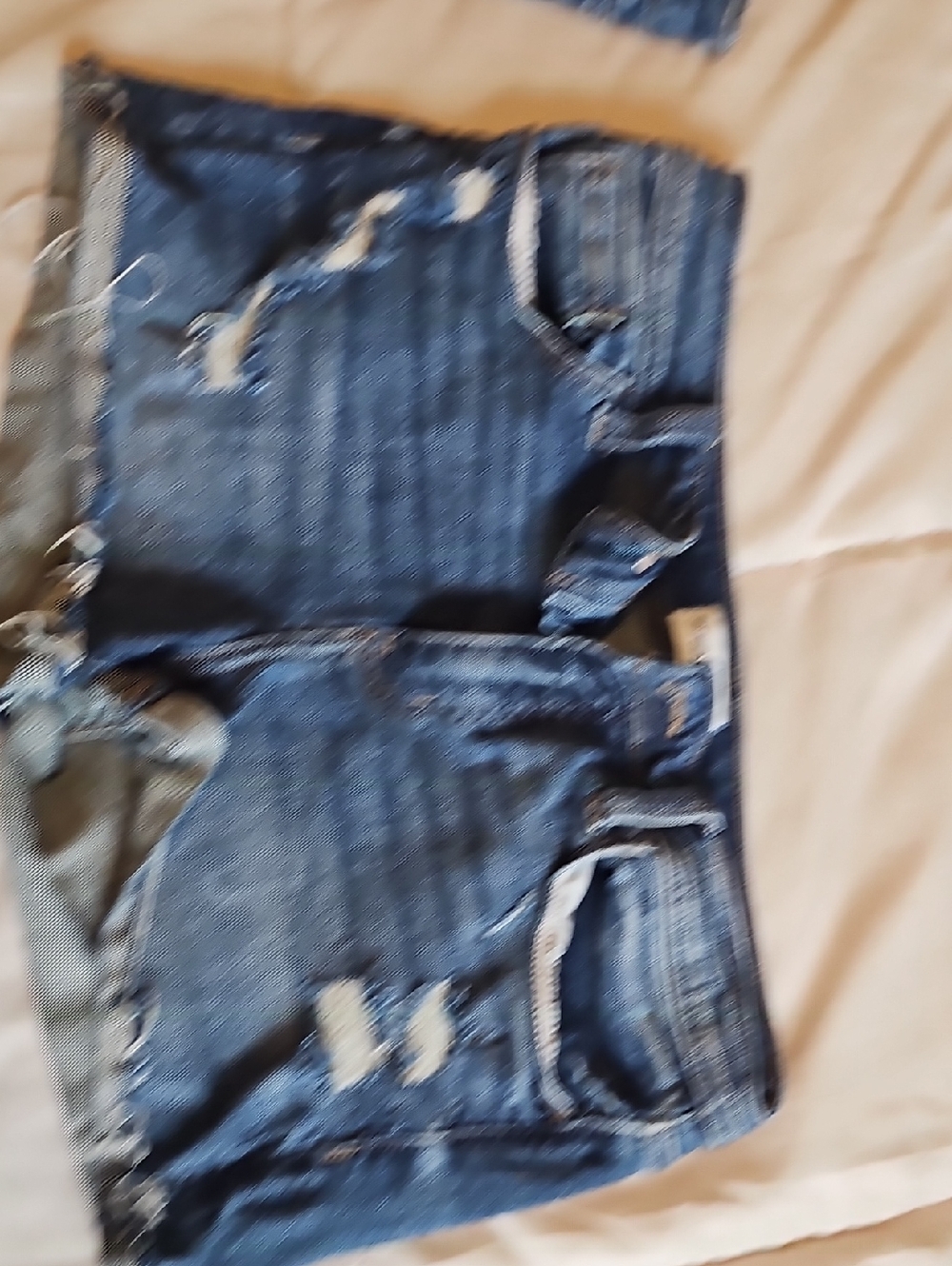 Studio Distressed Dark Blue Denim Shorts